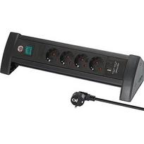 Brennenstuhl Premium Office Line 4-way power strip, 2x USB, for the desk, black, 1.8 meter cable, USB-A, USB-C, with safety switch 1156250544
