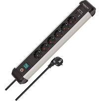 Brennenstuhl Premium-Alu-Line 6-way power strip, 2x USB black/aluminum, 3 meter cable, USB-A, USB-C, with safety switch 1391030611