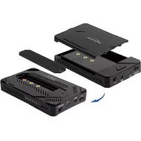 Delock USB Type-C Enclosure for 1 x M.2 NVMe SSD + 1 x 2.5” SATA SSD / HDD, drive enclosure black, with clone function 42020