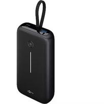 Goobay power bank 20,000 mAh, integrated USB-C cable 13cm, 30 watts black, 20 Ah, 1x USB-A, 2x USB-C, PD, QC 76252