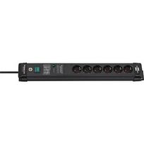 Brennenstuhl Premium-Line 6-way power strip, black, 5 meters, 60,000A surge protection 1951160402