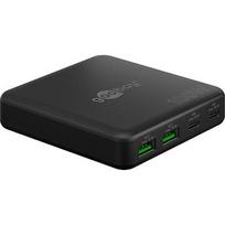 Goobay USB-C multiport desktop charger, PD, GaN, 100 watts, black, 2x USB-C, 2x USB-A, Power Delivery, QuickCharge 3.0 70764