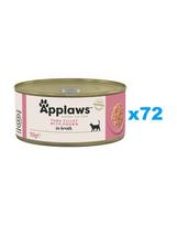 APPLAWS Cat Adult Tuna with Prawn in Broth tunas ir krevetės sultinyje 72x156 g