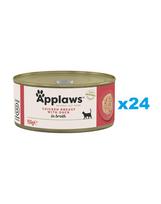 APPLAWS Cat Adult Chicken Breast with Duck in Broth vištienos krūtinėlė su antiena sultinyje 24x156g