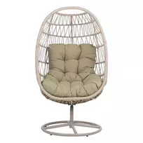 Lauko krėslas Home4you Cassia, smėlio, 85 cm x 85 cm x 151 cm