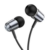 HOCO wire earphones Jack 3.5 mm with microphone M108 metal gray