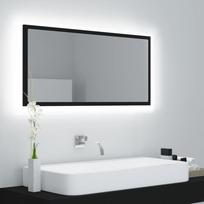 Vonios kambario LED veidrodis juodas 90x85x37cm akrilas