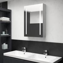 Veidrodinė vonios spintelė su LED apšvietimu pilka 50x13x70cm