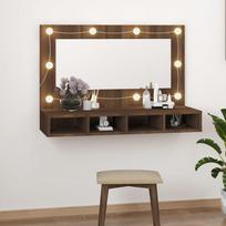 Veidrodinė spintelė su LED ruda ąžuolo 90x315x62 cm