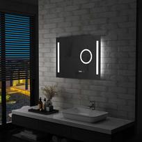 Sieninis vonios kambario veidrodis su LED ir jutikliu 80x60cm