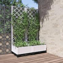 Sodo lovelis su treliažu baltos spalvos 80x40x1215cm PP