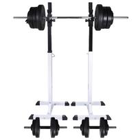 Štangos pritūpimų stovas su štanga ir hantelių rinkiniu 605kg