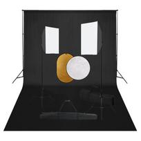 Fotostudijos komplektas su šviesdėžėmis fonu ir reflektoriumi
