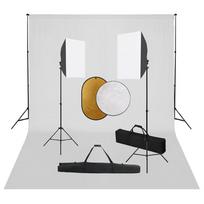 Fotostudijos komplektas su šviesdėžėmis fonu ir reflektoriumi
