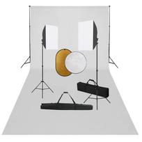 Fotostudijos komplektas su šviesdėžėmis fonu ir reflektoriumi