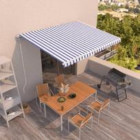 Automatinė ištraukiama markizė mėlyna ir balta 450x350cm