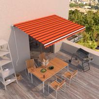 Automatinė ištraukiama markizė oranžinė ir ruda 450x350cm