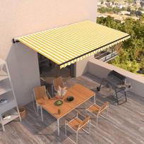 Automatinė ištraukiama markizė geltona ir balta 500x350cm