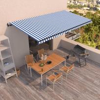 Automatinė ištraukiama markizė mėlyna/balta 600x350cm