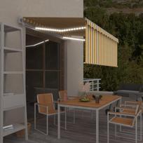 Markizė su uždanga/LED/vėjo jutikliu geltona/balta 3x25m