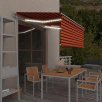 Markizė su uždanga/LED/vėjo jutikliu oranžinė/ruda 35x25m