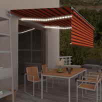 Markizė su uždanga/LED/vėjo jutikliu oranžinė/ruda 45x3m