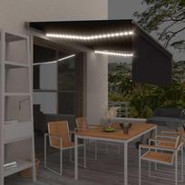 Markizė su uždanga/LED/vėjo jutikliu antracito 45x3m