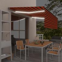 Markizė su uždanga/LED/vėjo jutikliu oranžinė/ruda 45x3m