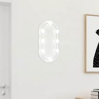 Veidrodis su LED lemputėmis 40x20cm stiklas ovalo formos