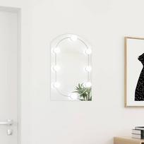 Veidrodis su LED lemputėmis 60x40cm stiklas arkos formos