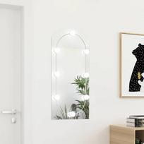Veidrodis su LED lemputėmis 90x45cm stiklas arkos formos
