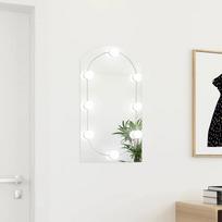 Veidrodis su LED lemputėmis 70x40cm stiklas arkos formos