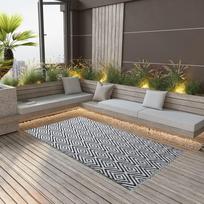 Lauko kilimas ARAKIL baltos ir juodos spalvos 120x180cm PP