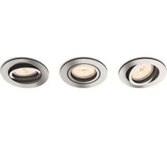Philips 50393/11/PN - rinkinys 3x LED RGBW, reguliuojamas įleidžiamas šviestuvas, 1xGU10/4,8W/230V, chromas, su nuotoliniu pultu