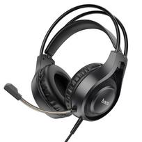 HOCO wire headphones Jack 3.5 mm with microphone W106 black