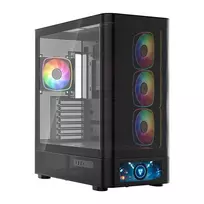 MODECOM kompiuterio korpusas Volcano AQ500 ARGB Midi Juoda
