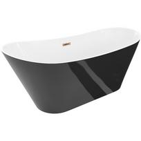 Mexen Dora laisvai pastatoma vonia 160 x 75 cm, balta/juoda, perpylus rožinis auksas - 52071607575-60