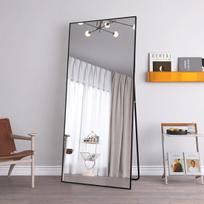 Viso ūgio veidrodis 180 x 80 cm - metalinis rėmas - juoda