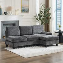 Minkšta kampinė sofa-lova 194x118x81 cm, pilka 1 vnt.