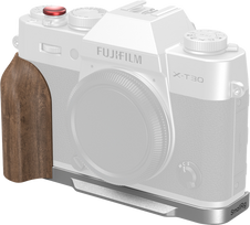 SmallRig 5667 L-Shaped Mount Plate with Wooden Handle for FUJIFILM T30 / T30 II / X-T30 III Silver