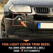 2004-2006 E83 BMW X3 Priekinio buferio rūko žibinto dangtelio apdailos rėmelis Atspalvis 51113400911 51113400912