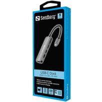 USB laikmena Sandberg USB-C dokas HDMI + 3xUSB + PD 100W (136-32)