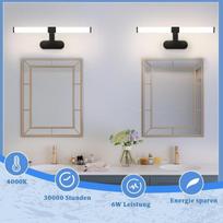 Homefire led veidrodinis šviestuvas vonios veidrodžiui - juodas vonios kambario šviestuvas sieninis 40 cm sieninis šviestuvas vonios kambariui 6 w modernus vandeniui atsparus ip44 sieninis šviestuvas neutrali balta 4000 k vonios kambario lempa rūsiui virt