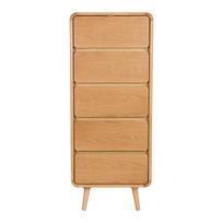 Natūralios spalvos iš uosio masyvo šoninė spintelė 45x112x40 cm Rise – Zuiver