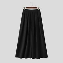 INCERUN Vyriški Laisvalaikio Elastingos Aukšto Liemens Ilgos Plačios Kelnės Culottes S juoda