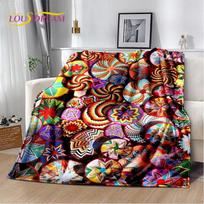 3D Etiopija Spalvingos Gėlės Austos Meninės Krepšiai Mandala Minkštas Pliušinis Antklodė, Flanelinis Mesti Antklodė Svetainei Miegamajam Lovai Sofa 75x90cm