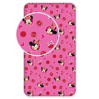 Jerry Fabrics Minnie Hearts 02 paklodė su guma 90x200 cm – minkštas medvilninis komfortas mažiesiems Minnie gerbėjams
