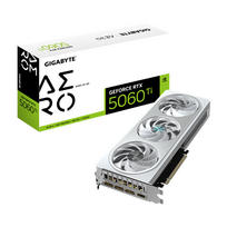 GIGABYTE GeForce RTX 5060 Ti AERO OC 8G | NVIDIA | 8GB | GeForce RTX™ 5060 Ti | GDDR7 | 1 HDMI port | PCI-E 5.0