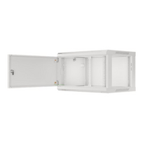 Rack spinta 19" 6U 600x450 pilka su metaliniais durimis