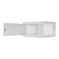 Rack spinta 19" 6U 600x600 pilka su metaliniais durimis